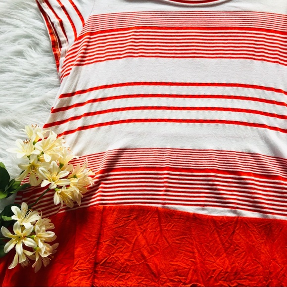 Orange & White high low dress shirt - Picture 4 of 6